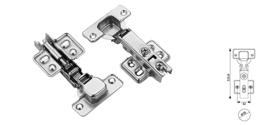 Hydraulic Concealed Hinge，Fixed Base，Slide on Type ,Euro-Designed Slide On Type